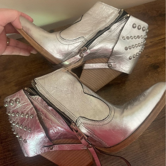 A.S.98 Women's Broderick Bootie In Silver Size 38 7.5 8 New NWT - Picture 6 of 16